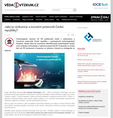 Jaký je výzkumný a inovační potenciál České republiky?