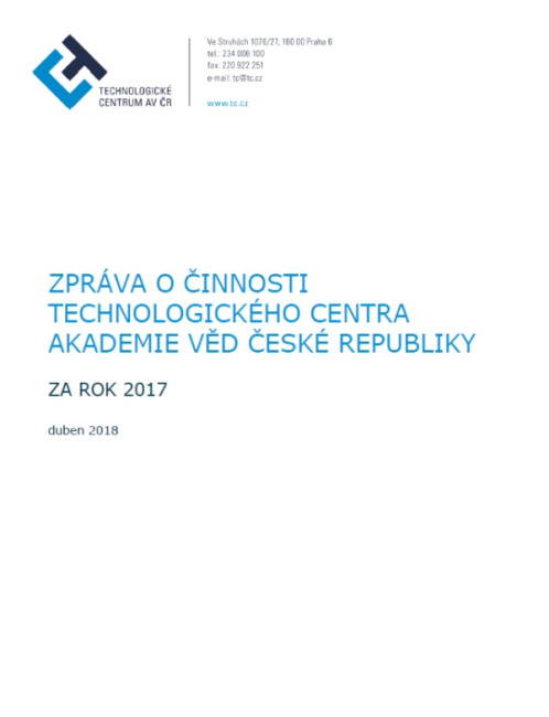 Zpráva o činnosti Technologického centra za rok 2017