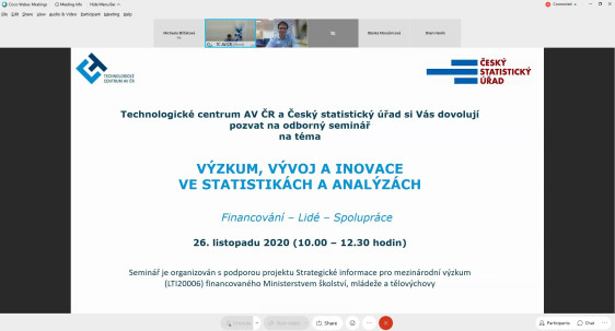 Webinář Výzkum, vývoj a inovace ve statistikách a analýzách