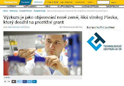 Výzkum je jako objevování nové země, říká virolog Plevka, který dosáhl na prestižní grant
