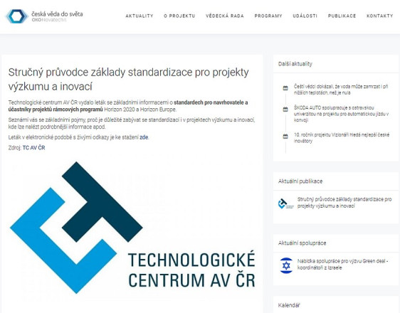 Stručný průvodce základy standardizace pro projekty výzkumu a inovací