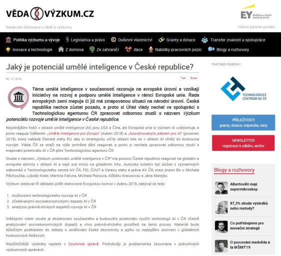 Jaký je potenciál umělé inteligence v České republice?